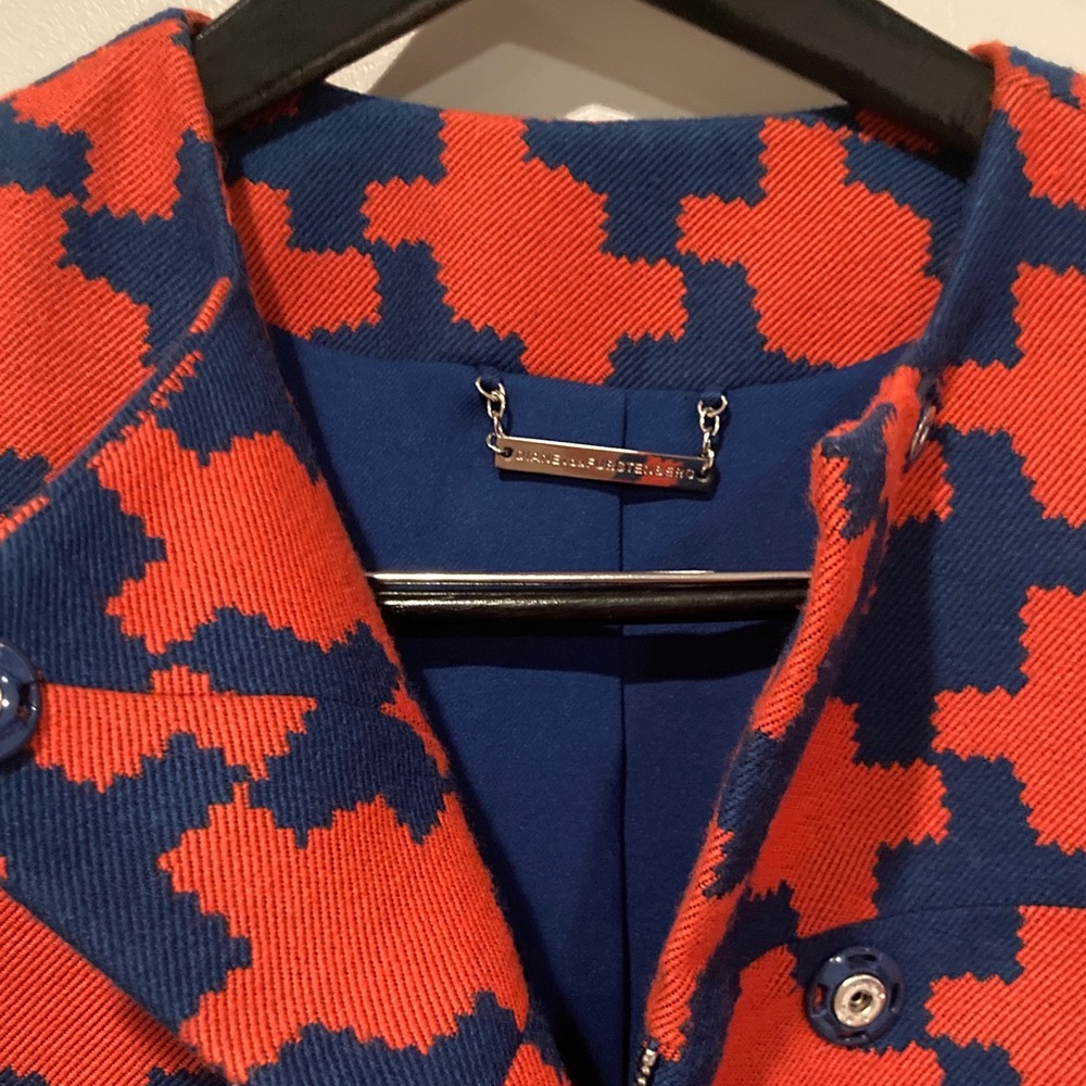 Diane Von Furstenberg Blue and Orange Blazer